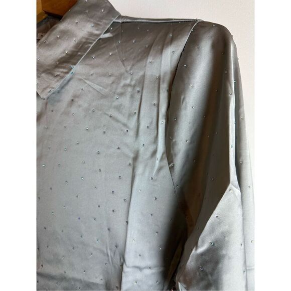 Silver Rhinestone button up shirt long sleeve - Picture 8 of 10